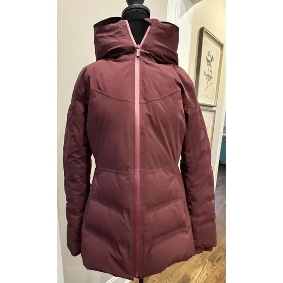 Lululemon NWOT Sleet Street Down Coat Eggplant Hooded Puffer Sz 8 - Picture 3 of 9